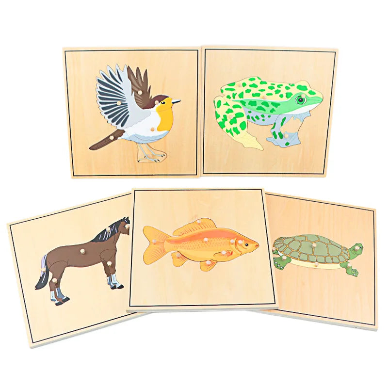Wooden Animal Puzzle – Montessori Educational Toy for Kids