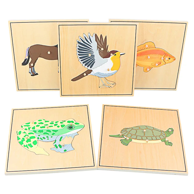 Wooden Animal Puzzle – Montessori Educational Toy for Kids