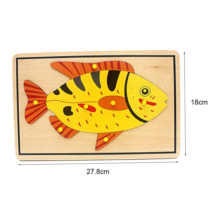 Wooden Animal Puzzle – Montessori Educational Toy for Kids