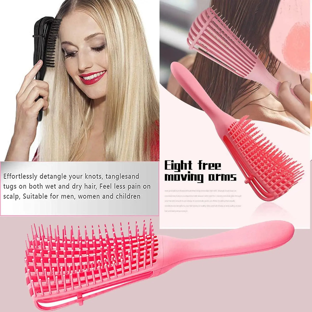 Detangling Hair Brush – Gentle Brush for Curly, Wavy and Textured Hair