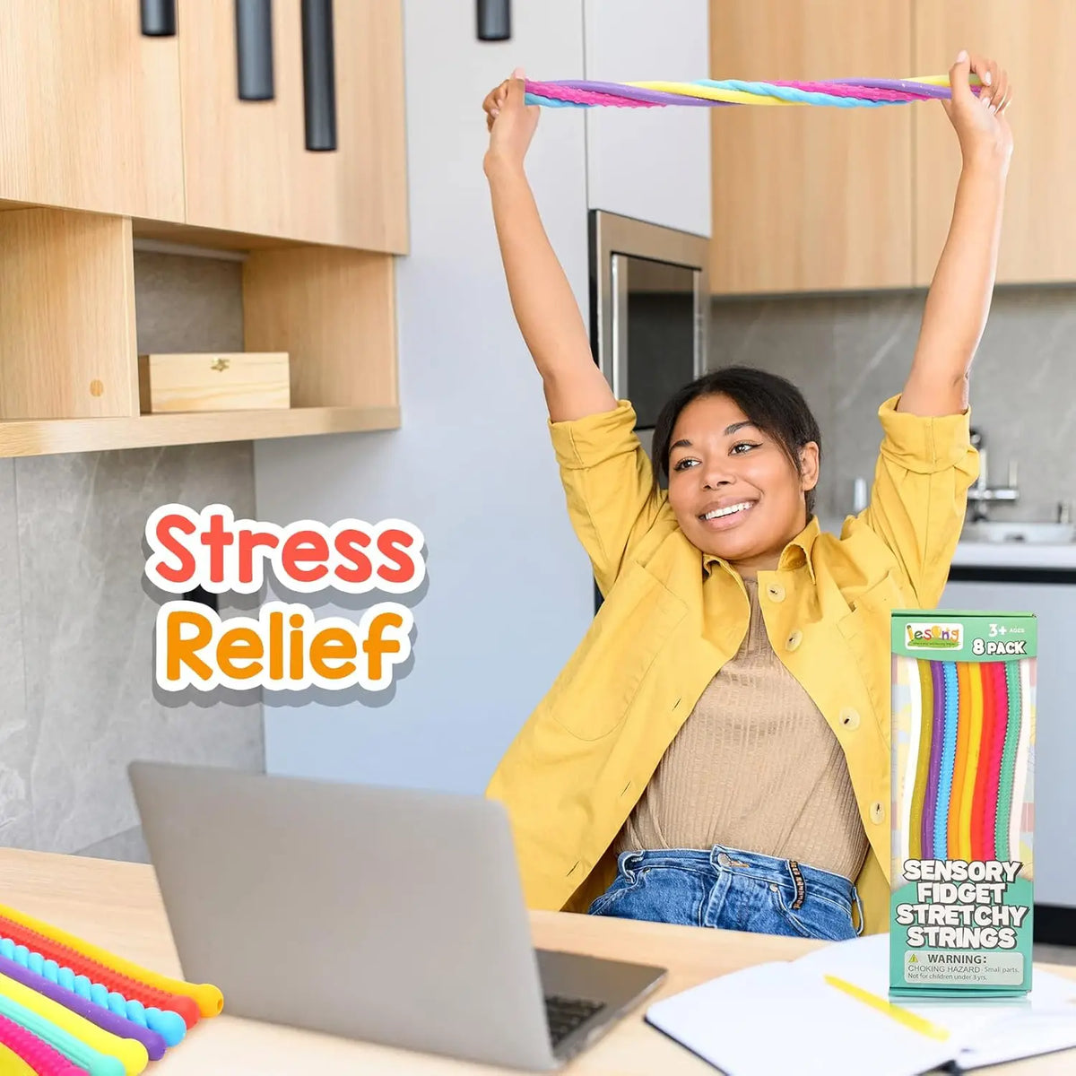 8-Piece Colourful Fidget Toy Set – Sensory Stress Relief Toys