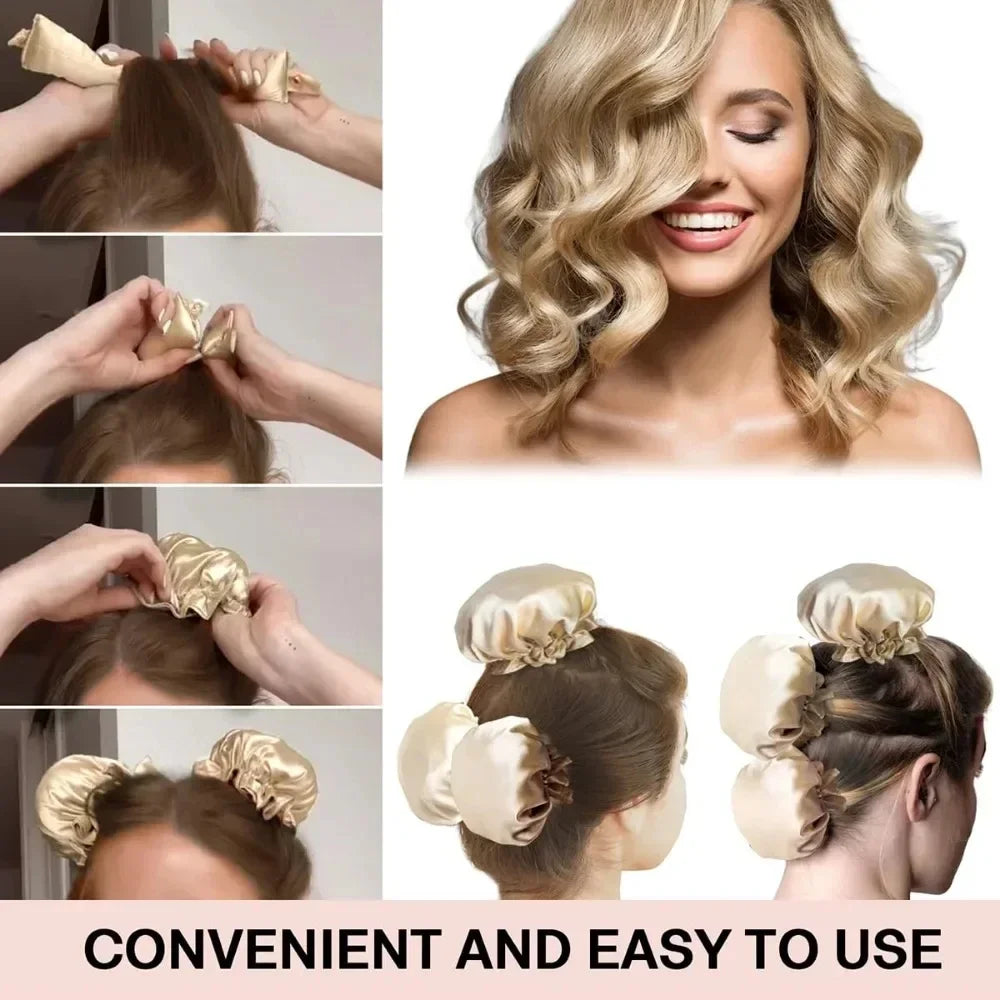 Heatless Satin Curling Rod Set – No-Heat Overnight Hair Curler