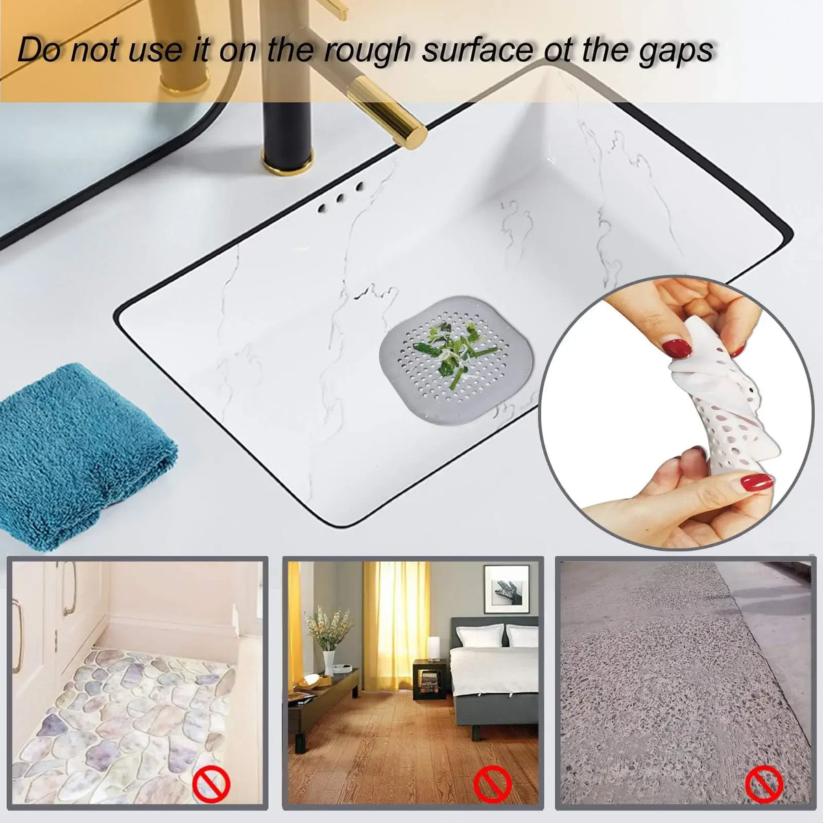 Silicone Sink Plug & Drain Strainer – Reusable Kitchen and Bathroom Drain Cover