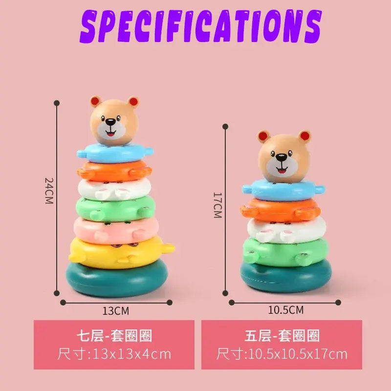 Baby Stacking Rings Toy – Colourful Montessori Learning Tower