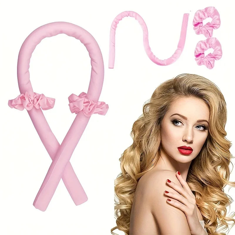 Heatless Satin Curling Set – No-Heat Hair Curler with Headband