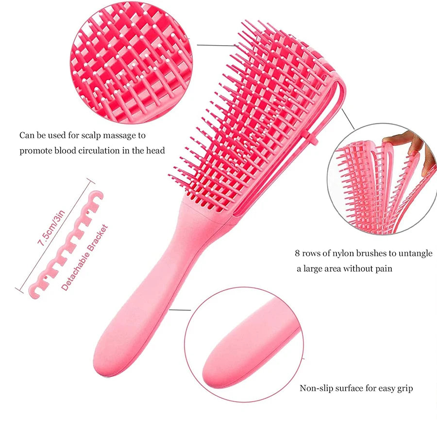 Detangling Hair Brush – Gentle Brush for Curly, Wavy and Textured Hair