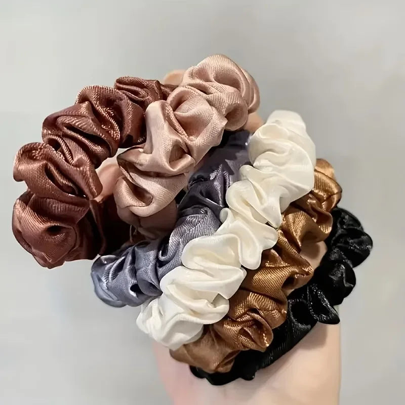 6-Piece Satin Hair Scrunchies Set – Soft, Gentle Hair Ties