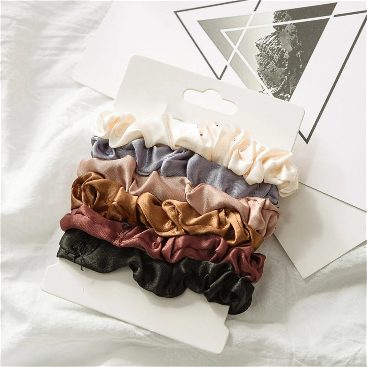 6-Piece Satin Hair Scrunchies Set – Soft, Gentle Hair Ties