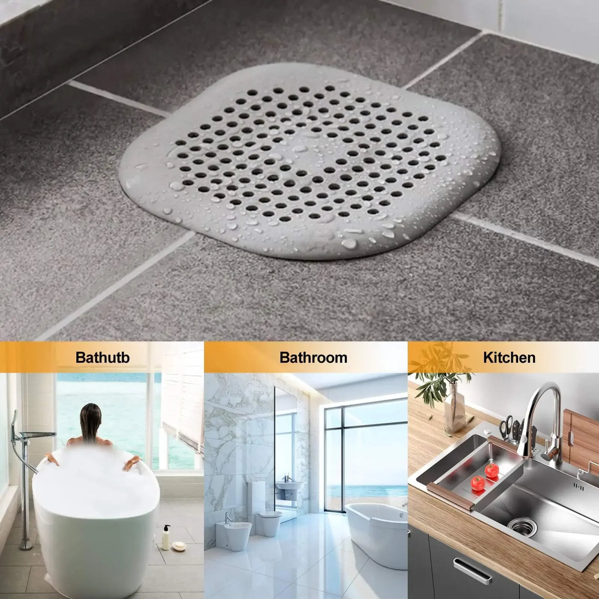 Silicone Sink Plug & Drain Strainer – Reusable Kitchen and Bathroom Drain Cover