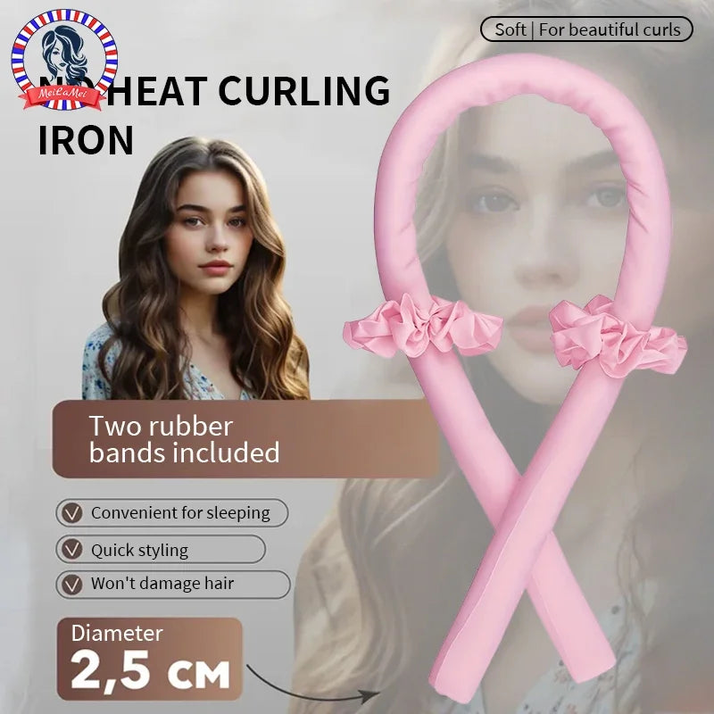 Heatless Satin Curling Set – No-Heat Hair Curler with Headband