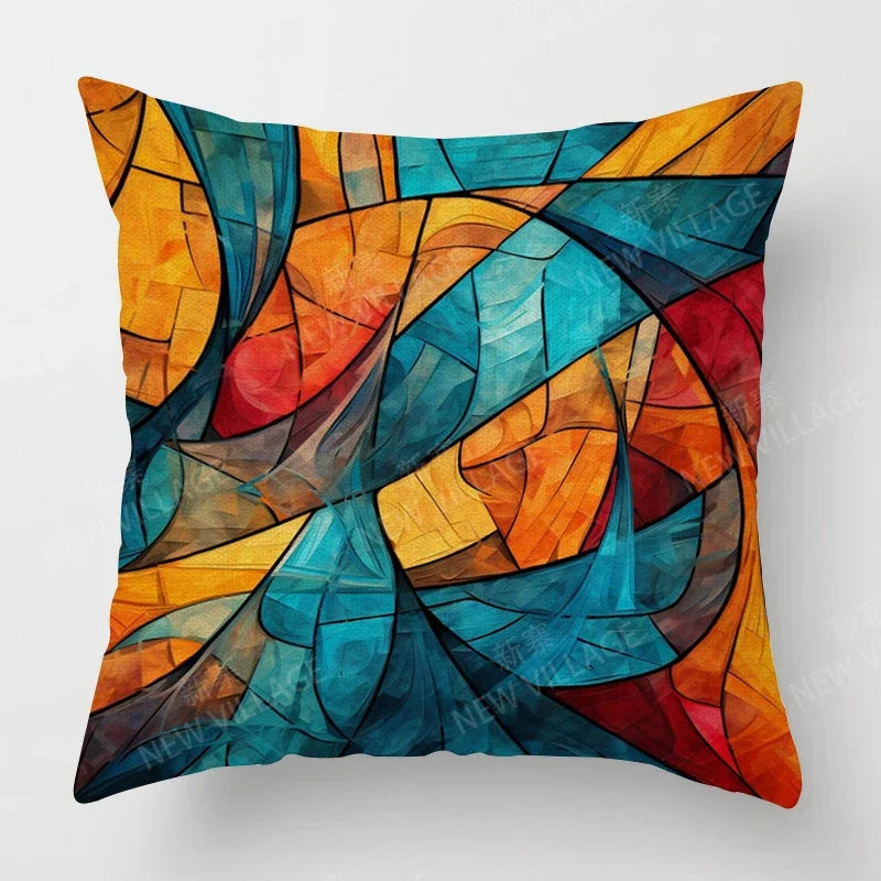 Colourful Abstract Decorative Cushion Covers – Modern Sofa & Living Room Décor