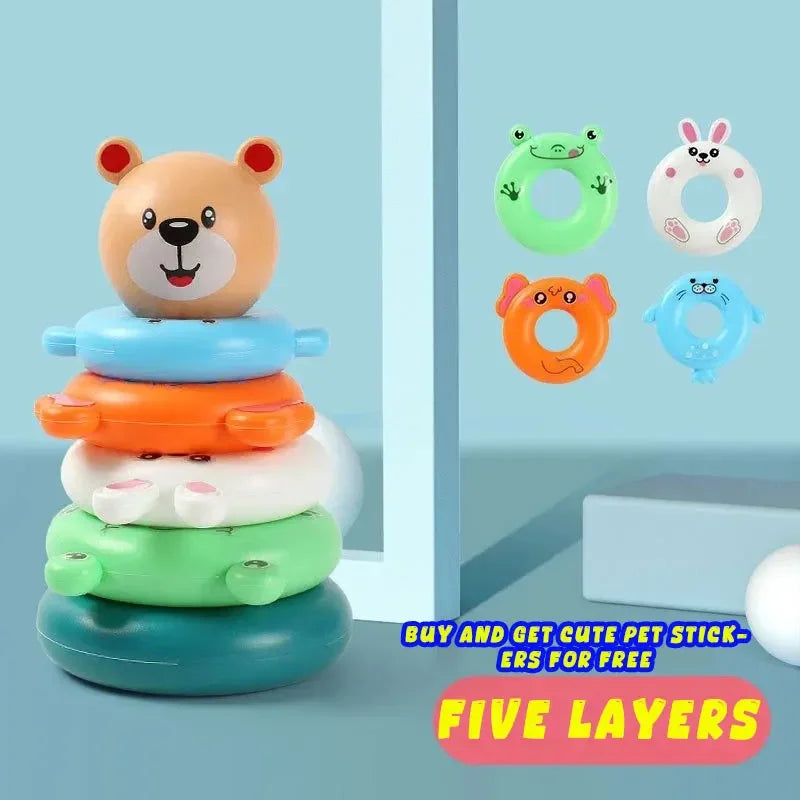 Baby Stacking Rings Toy – Colourful Montessori Learning Tower