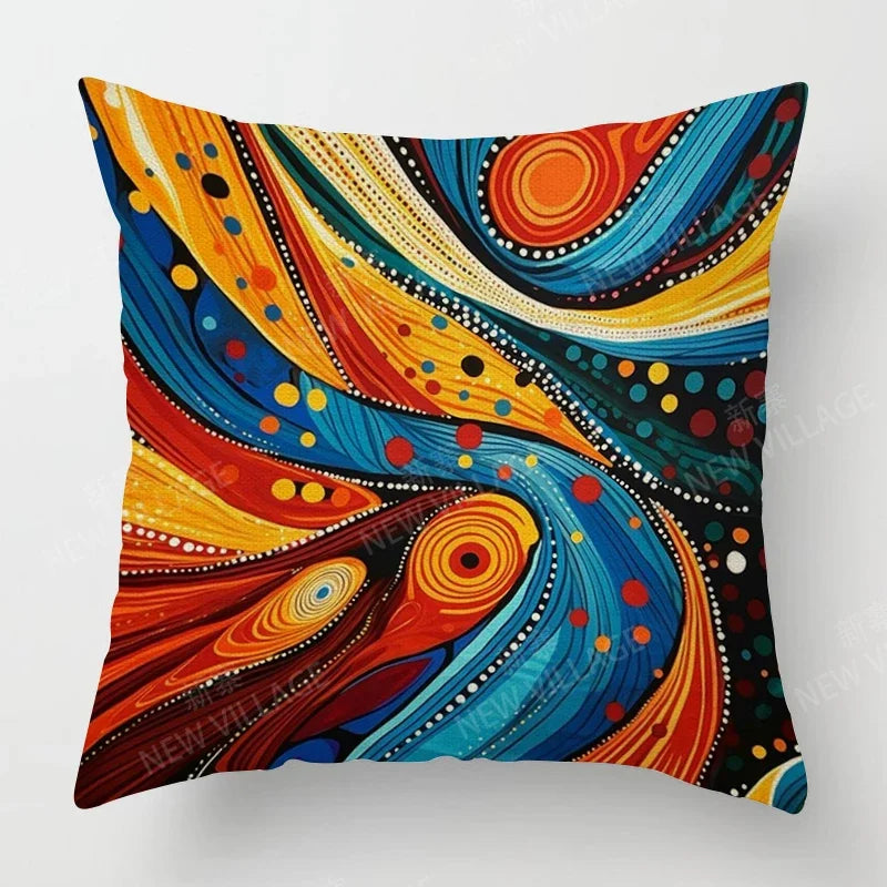 Colourful Abstract Decorative Cushion Covers – Modern Sofa & Living Room Décor