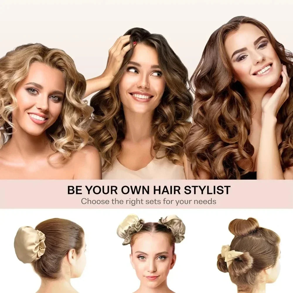 Heatless Satin Curling Rod Set – No-Heat Overnight Hair Curler