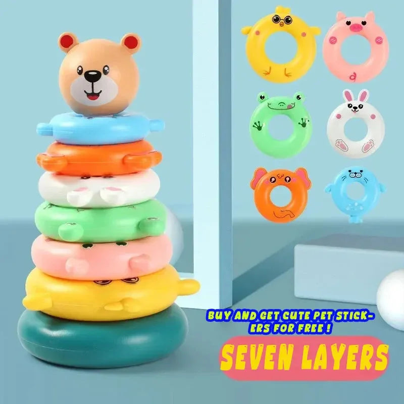Baby Stacking Rings Toy – Colourful Montessori Learning Tower