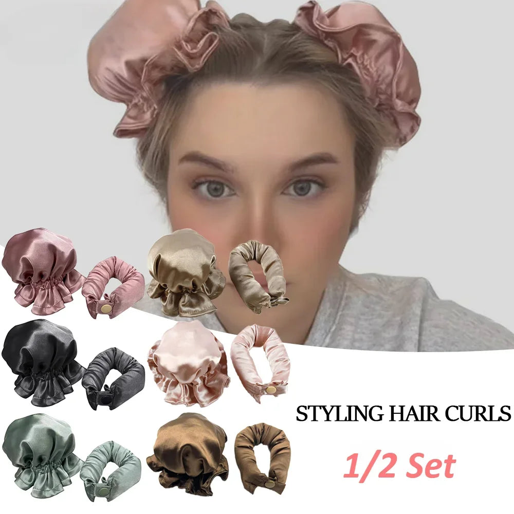 Heatless Satin Curling Rod Set – No-Heat Overnight Hair Curler