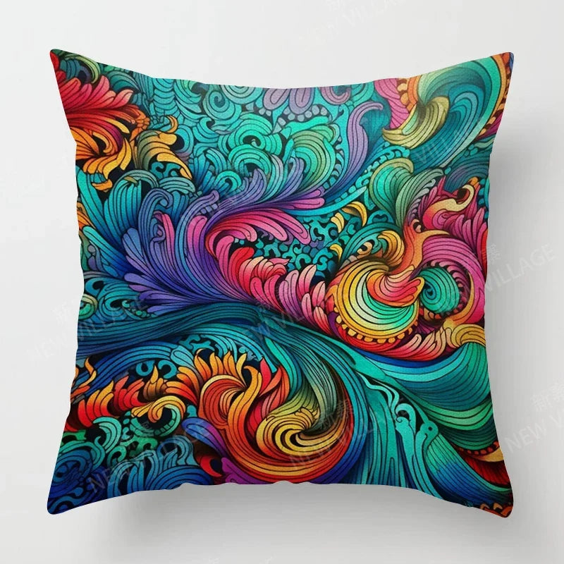 Colourful Abstract Decorative Cushion Covers – Modern Sofa & Living Room Décor